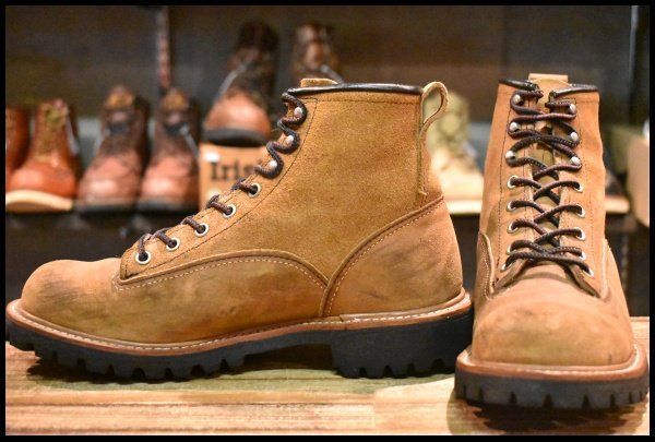 7D 良品 09年】レッドウィング 2937 ラインマン 茶 ブラウン ベージュ 