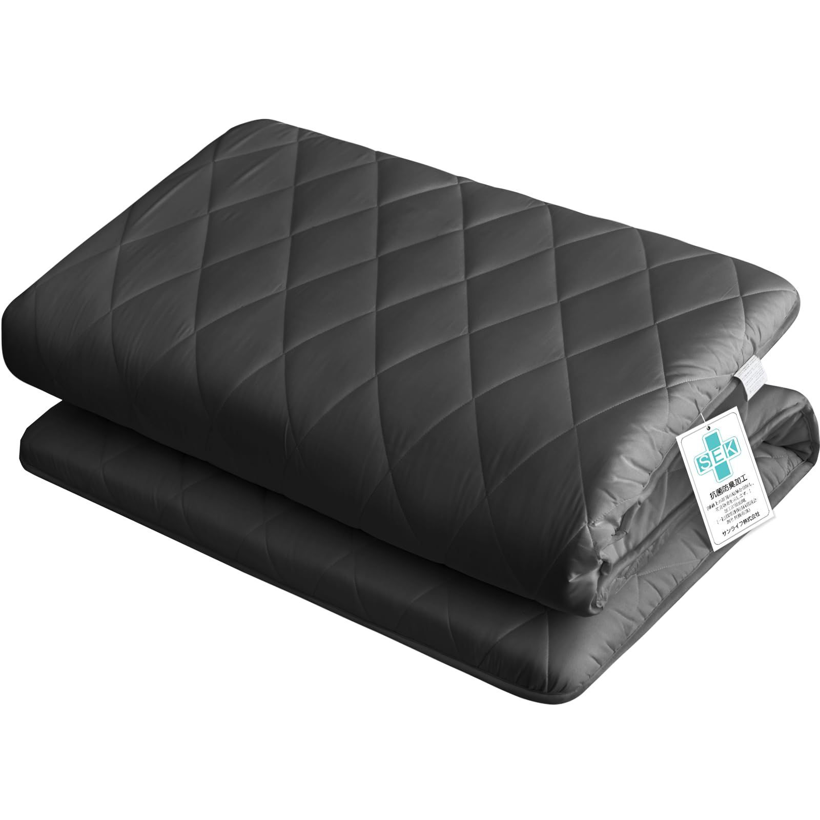 数量 程よい寝心地 しっかり支える ホコリ出にくい 巻綿使用 高反発ウレタン入り 軽量 三層構造 洗える 厚み約9-10cm しきふとん 抗菌防臭 敷き布団 敷きふとん 防ダニ シングル 敷布団 新生活 シングル ブラック Matdeco