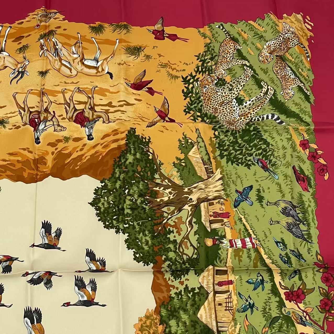 極美品 HERMES エルメス シルク スカーフ カレ90 AFRICA アフリカ