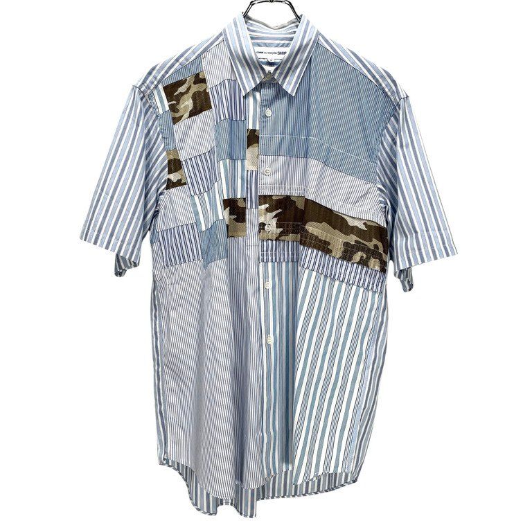 COMME des GARCONS SHIRT マルチストライプメッシュカモフラージュ 