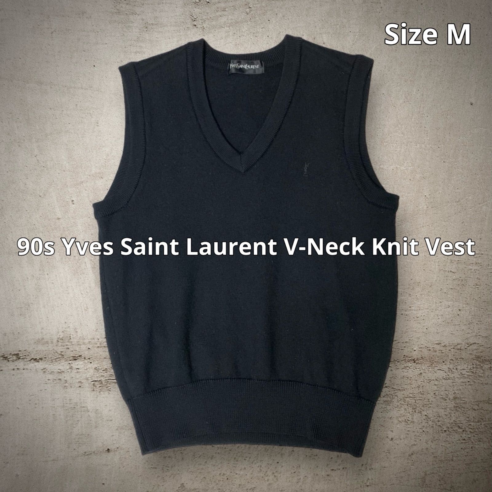 90s Yves Saint Laurent V-Neck Knit Vest イヴサンローラン Vネック 