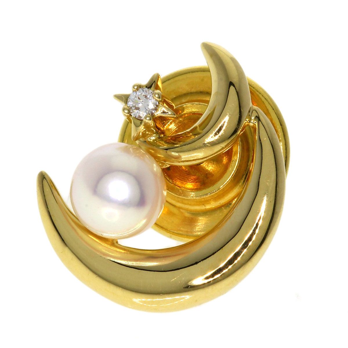 MIKIMOTO ミキモト パール ダイヤモンド ピンブローチ ブローチ