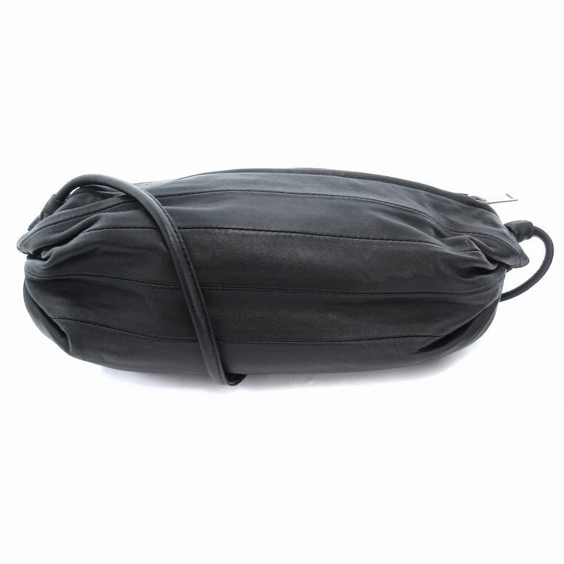 マリメッコ marimekko 美品 KARLA ショルダーバッグ レザー 黒