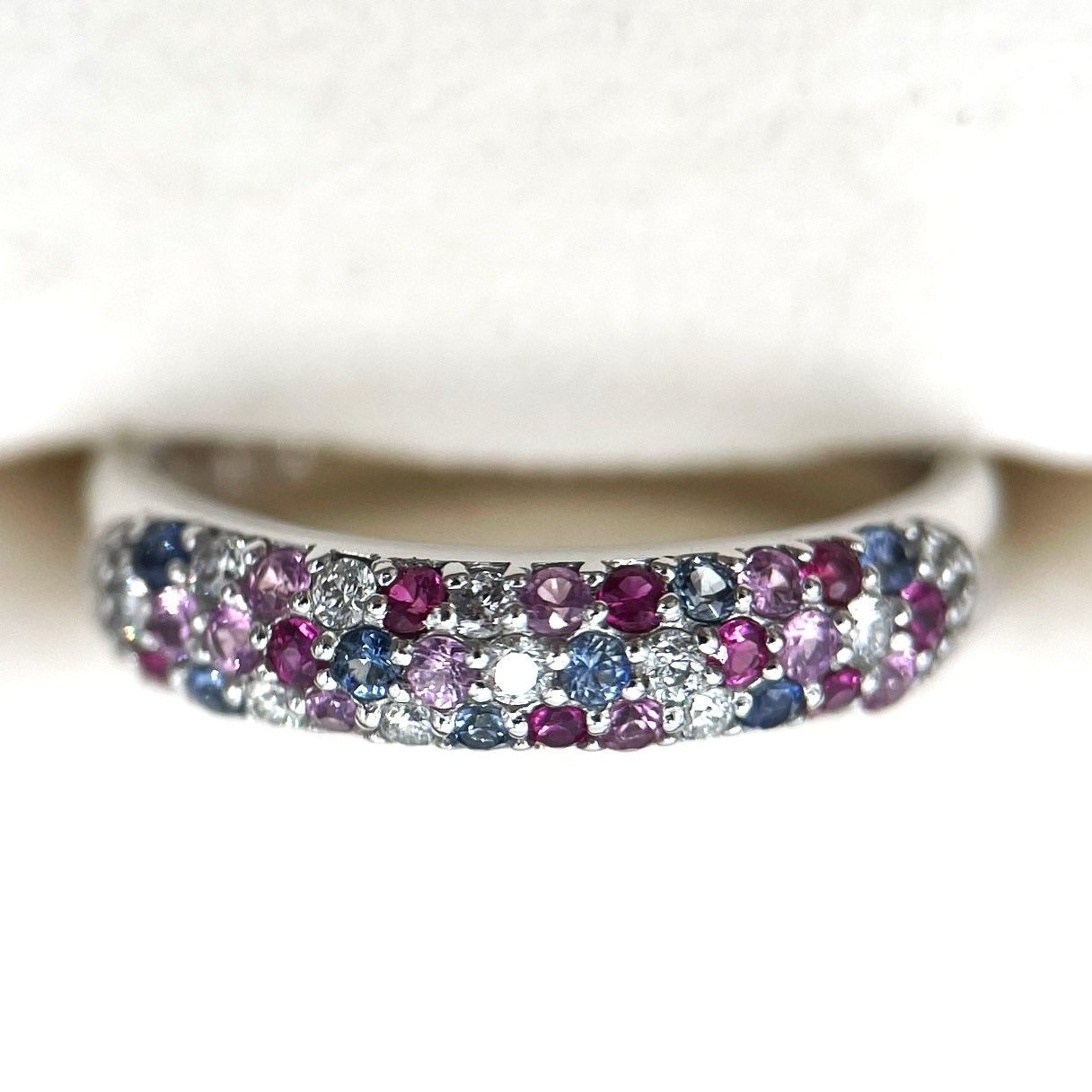 |リング|サファイア0.36ct|ダイヤモンド0.10ct|K18WG|10号