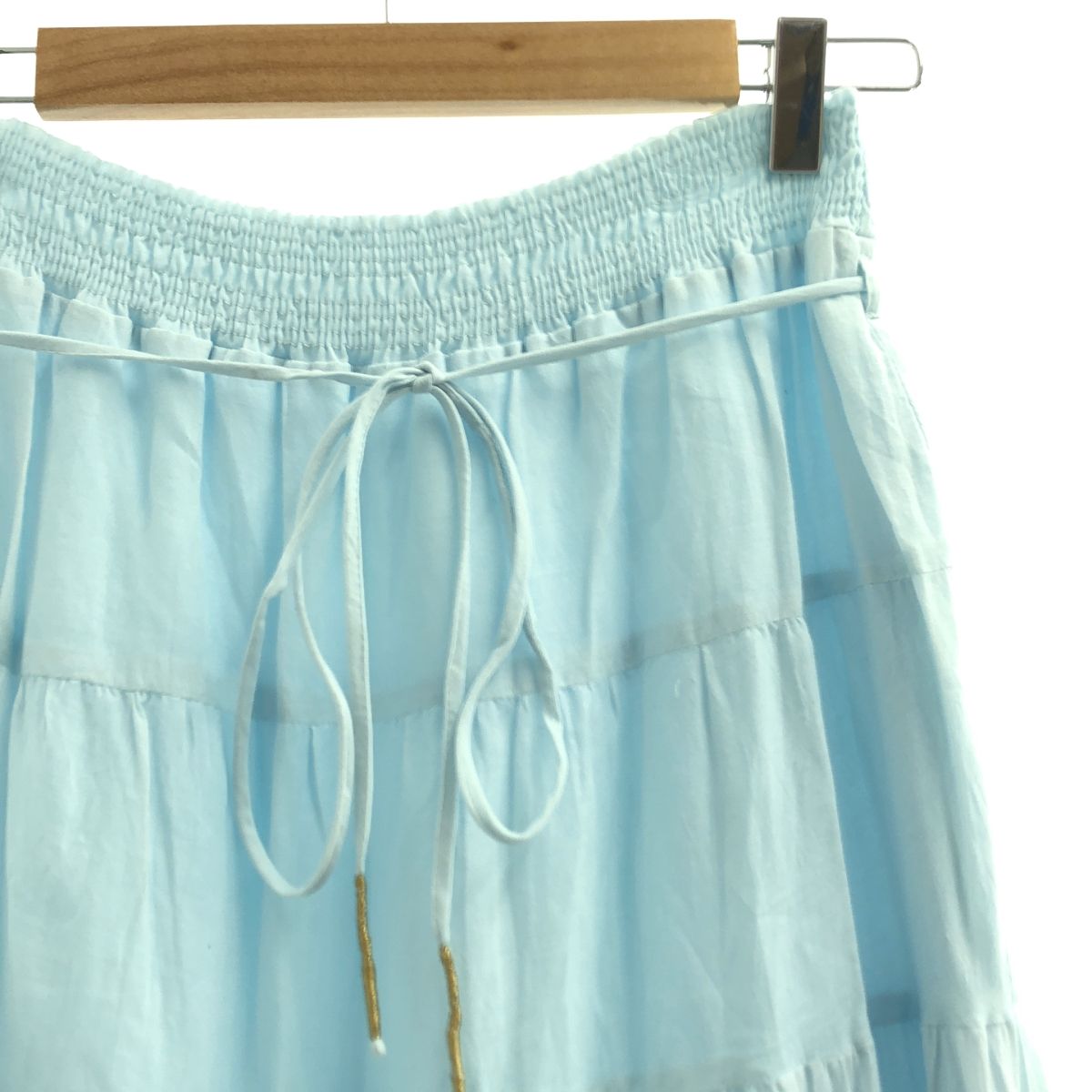 CASA FLINE カーサフライン オーガニックコットンレーススカート F サックスブルー レディース