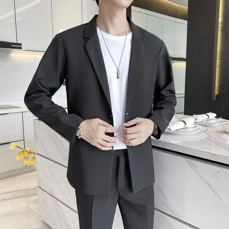 黒 男性用 セットアップ パーティー メンズスーツ カジュアル