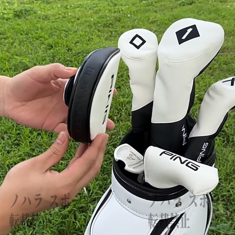 【大人気値下げ新品4点セット】MalbonGolfマルボンゴルフクラブカバー白色 MALBON マルボンゴルフ ヘッドカバー4点セット 新品 Malbon