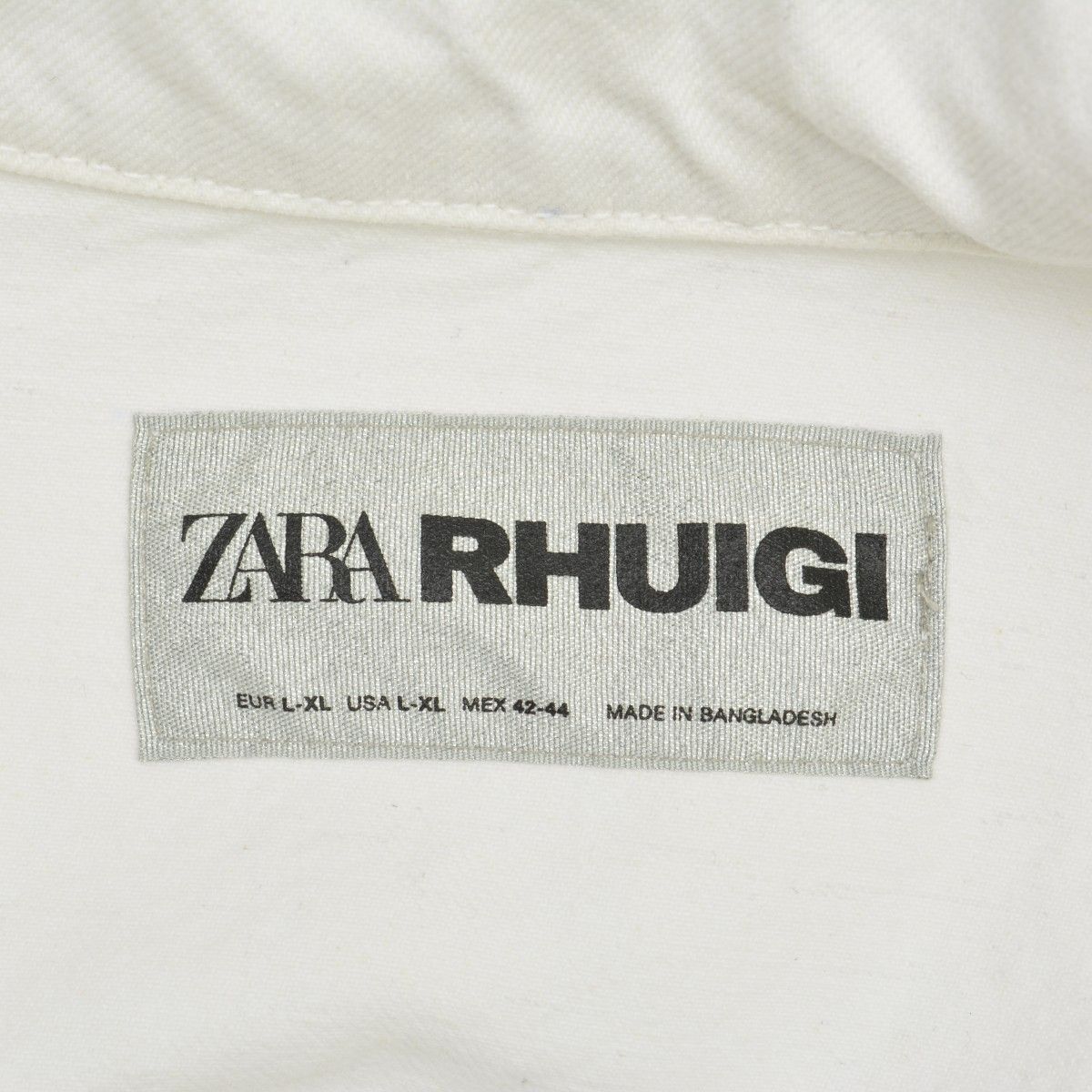 ZARA×RHUIGI】バックロゴ ホワイトデニムジャケット - メルカリ