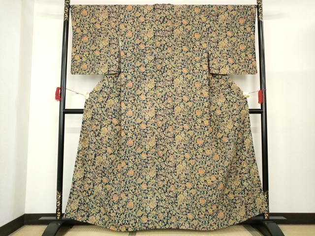 平和屋着物□上質な小紋 亀甲花文 正絹 逸品 AAAK1687Aog