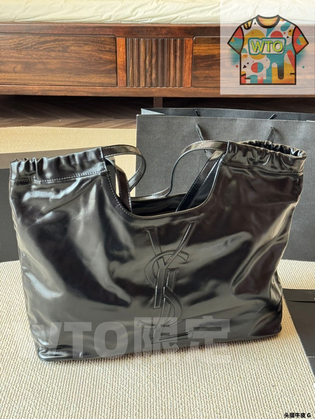 【美品】YVES SAINT LAURENT カサンドラロゴ トートバッグ イヴサンローラン トートバッグ 新品未使用 ブラック YSL 付録