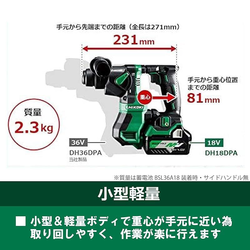 HiKOKI ハイコーキ 18V ハンマドリル DH18DPA バッテリー 充電器別売 ケース付 ワンハンドタイプ SDSプラスシャンク 最大穴あけ能力コンクリート18mm DH18DPA NNK 0 HRDEVELOPMENT_JP