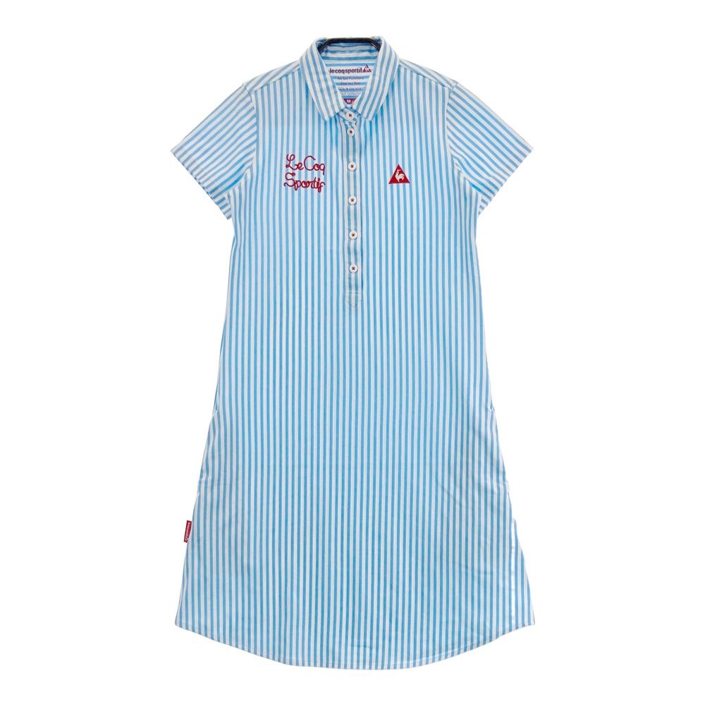 サイズ：M LE COQ GOLF ルコックゴルフ 半袖ワンピース ストライプ