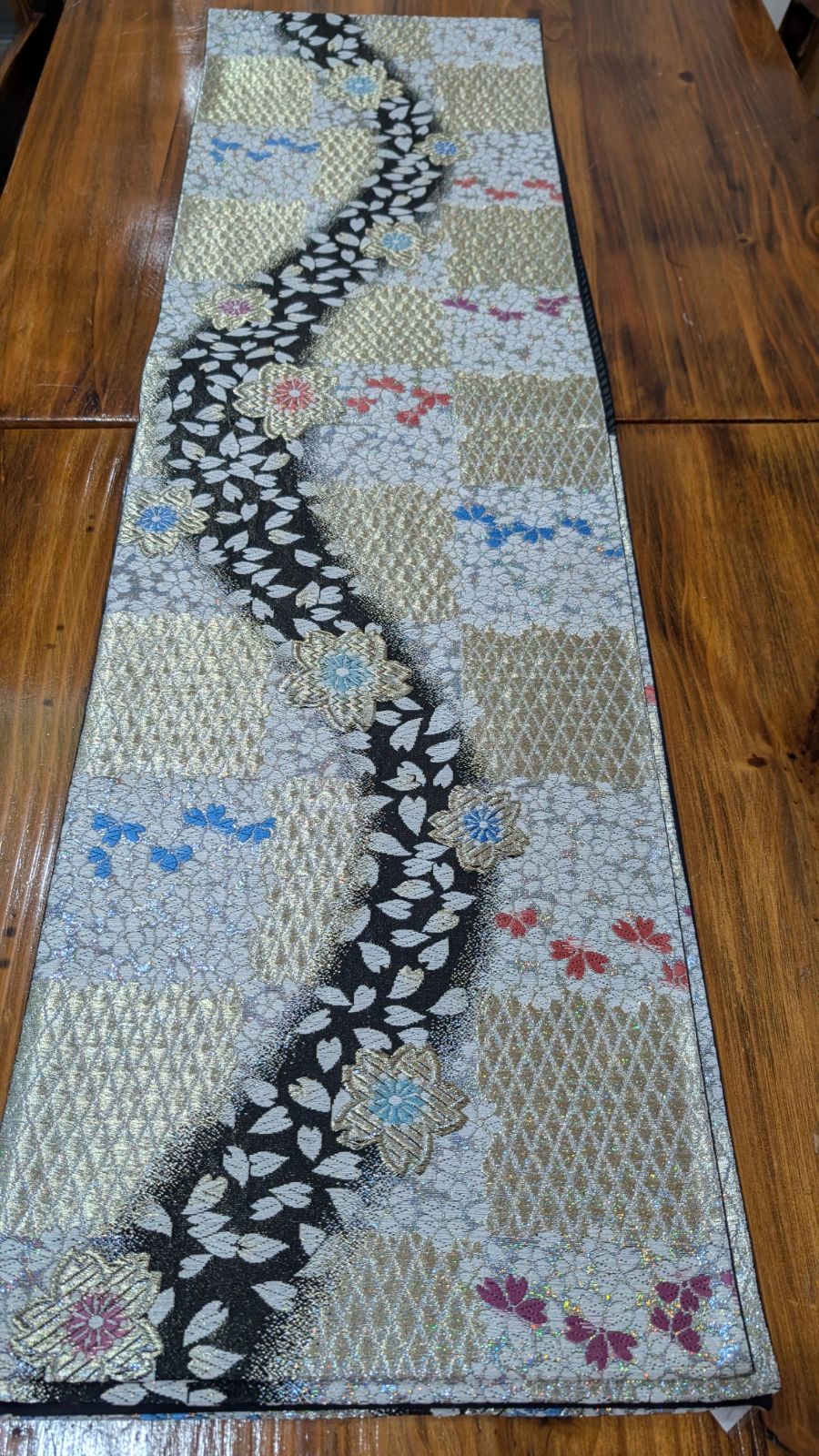 No.117【美品】振袖向き 袋帯 シルバー さくら 花柄 桜 - メルカリ