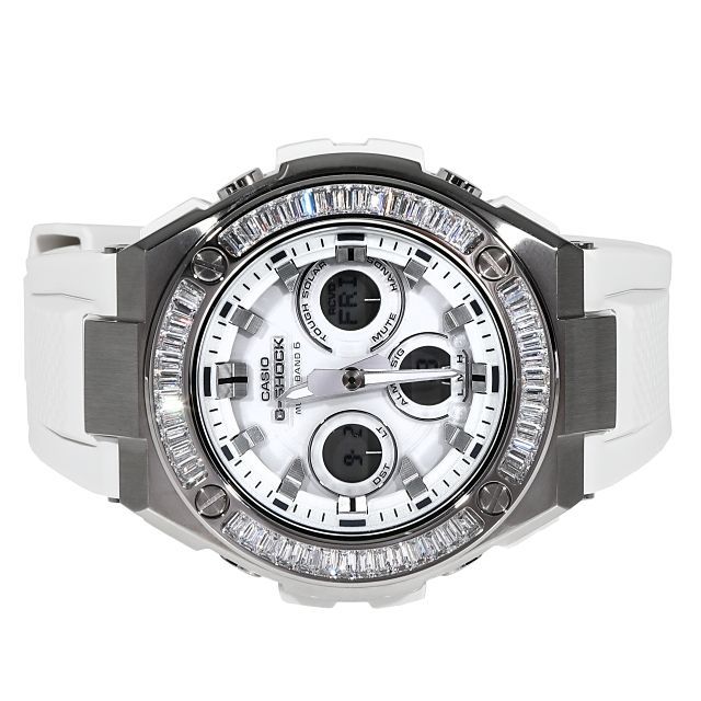 GST Gスチール w310 w300 s110 400 410シリーズ G-SHOCK G-Steel カスタム カバー ベゼル  CZダイヤ（キュービックジルコニア） WHITE GOLD バケットカット - メルカリ