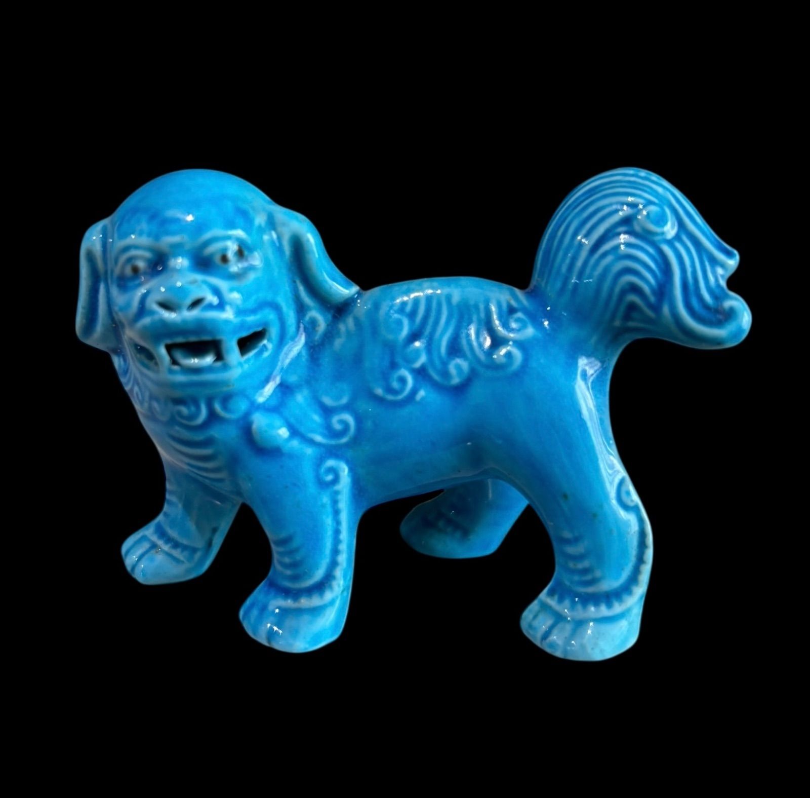 2体セット】青獅子 ペア 唐獅子 中国 置物 美術品 縁起物