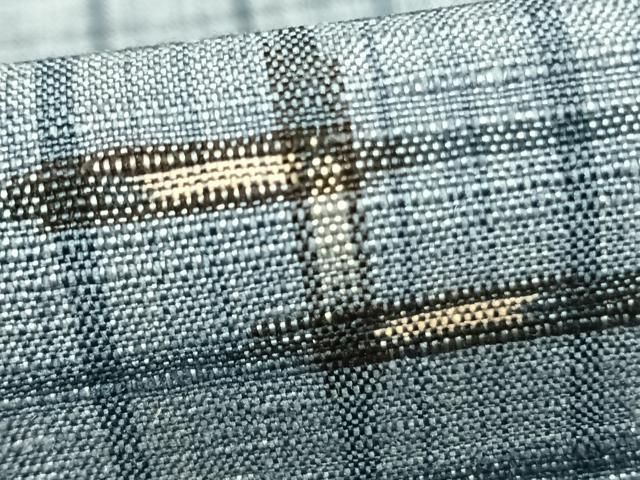 平和屋着物▽上質な紬　単衣　格子　正絹　逸品　AABB2333fy 平和屋着物▽上質な紬 単衣 格子 正絹 逸品 AABB2333fy