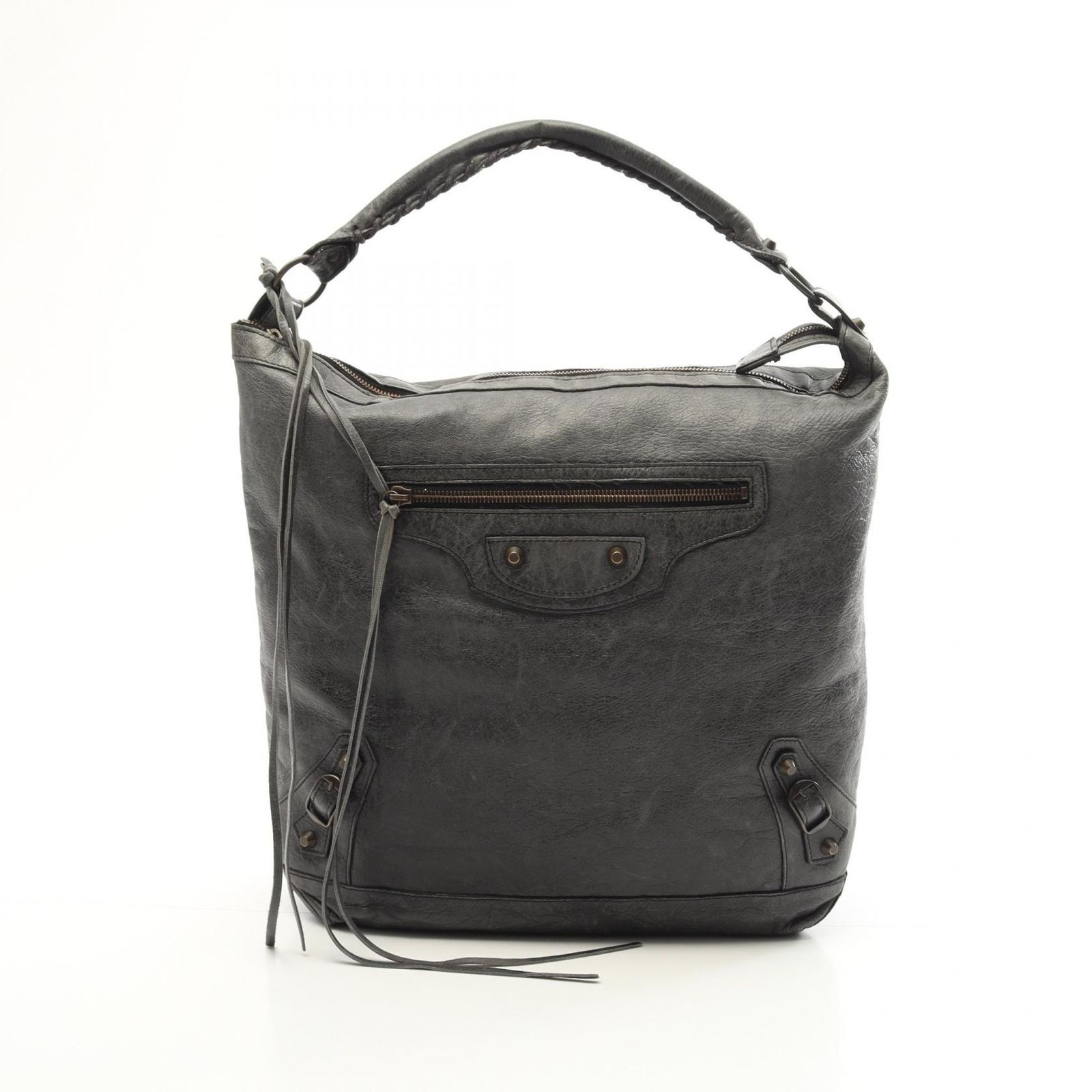 美品　BALENCIAGA エブリデイ　ショルダーバッグ　レザー　グレー BALENCIAGA - バレンシアガ ショルダーバッグ ショルダーバッグ