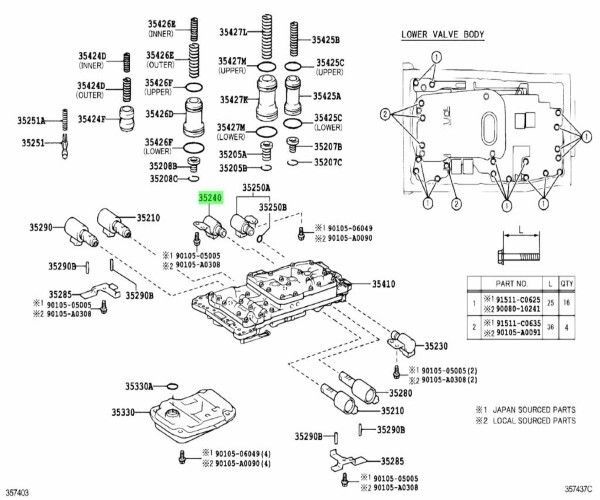 トヨタ 純正 FJクルーザー 4ランナー レクサス GX470 LX470 トランスミッション3ウエイ ソレノイド ATM 35240-60020 TOYOTA LEXUS