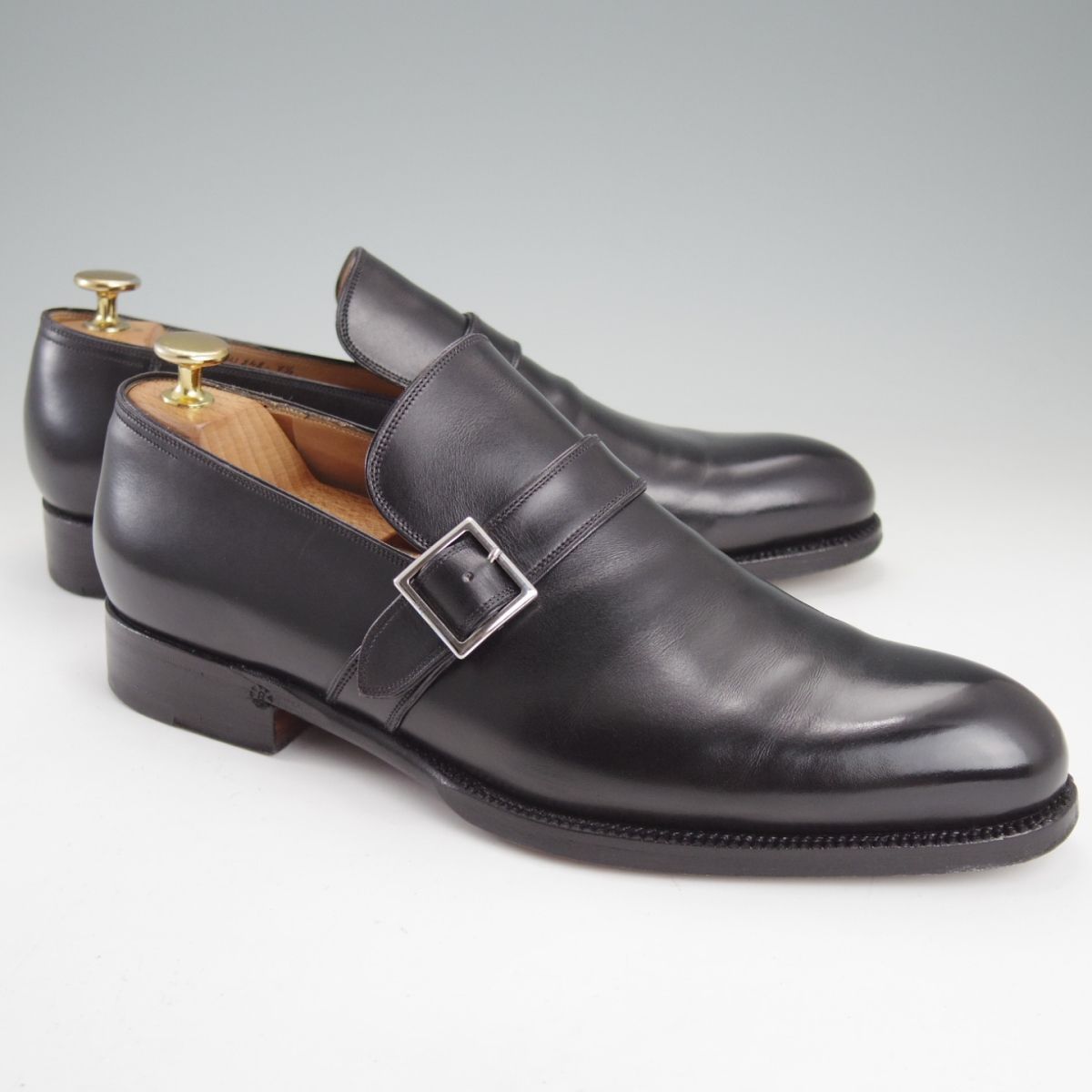 伊 ボノーラ SIZE 7.5 ハンドソーンウェルテッド製法 旧ボノーラ モンクローファー カーフ 黒 メンズ BONORA n871- USTAUSTRALIA_COM_AU