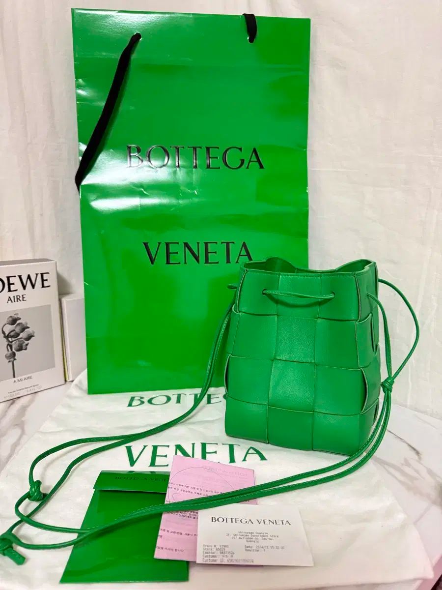 純正品|フル構成 Bottega Veneta ボッテガヴェネタ カセット バケットバッグ グリーン