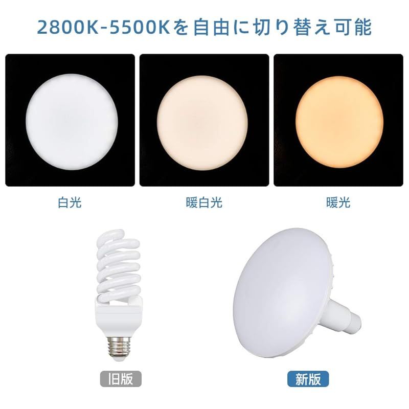 三色LED ソフトボックス FOSITAN 三色 2800K～5700K 白 自然 暖色光モード 遠隔操作 50x70cm写真照明用セット 2800K～5700K 2ｍ三脚付きの撮影スタジオ照明キット スタジオソフトボックス 撮影機材 定常ライト キ