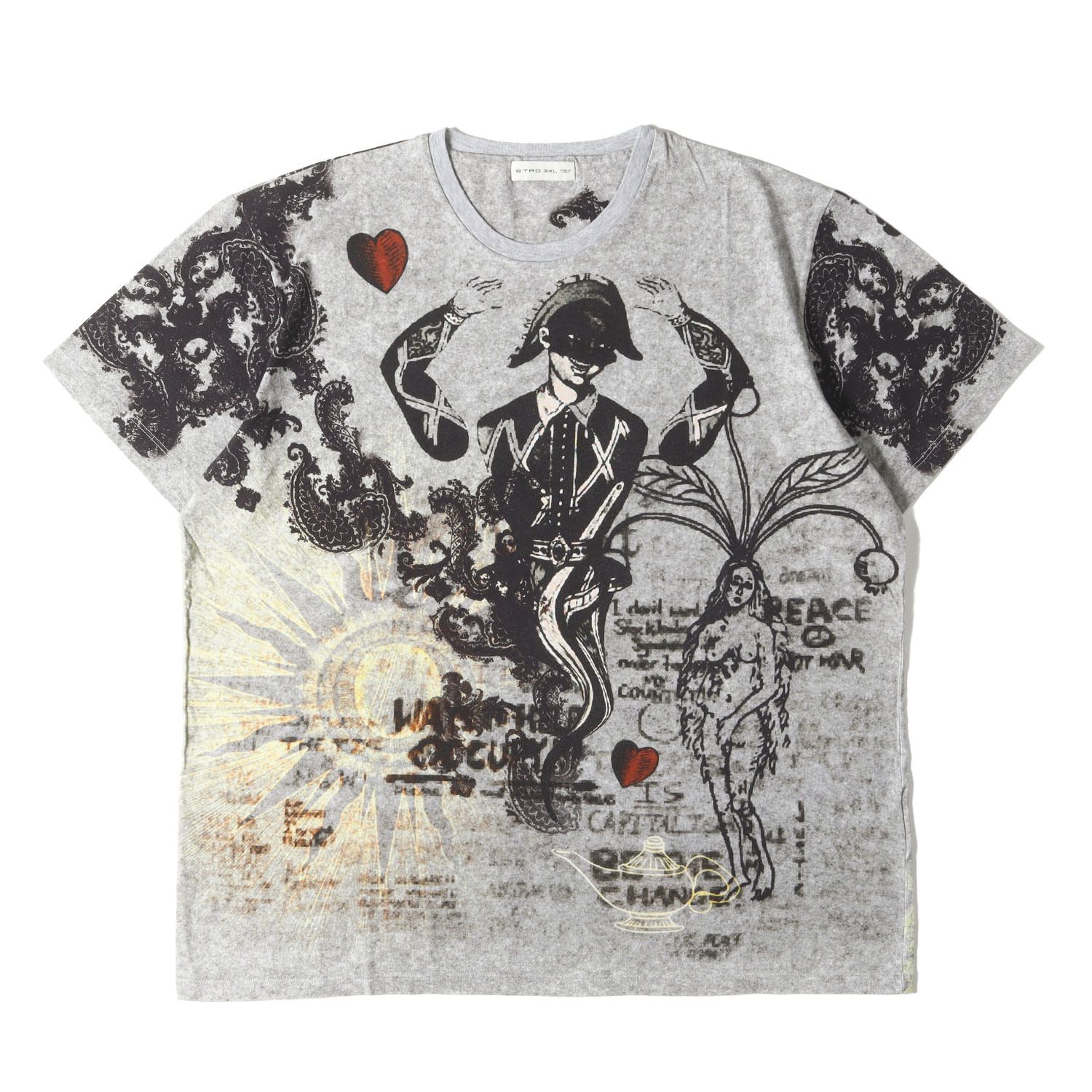 【エトロ】コットン Tシャツ ロゴプリント クルーネック ETRO (エトロ) バロックプリント クルーネック 半袖 Tシャツ