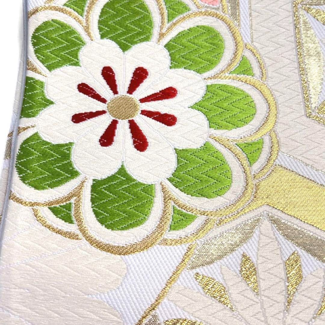 振袖帯　菊　亀甲　金糸　円弧　華やか　袋帯　着物　023a d 振袖帯菊亀甲金糸円弧華やか袋帯着物023a d
