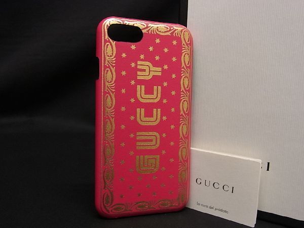 □新品□未使用□ GUCCI グッチ レザー iPhone7/8/SE(第2世代) 対応 