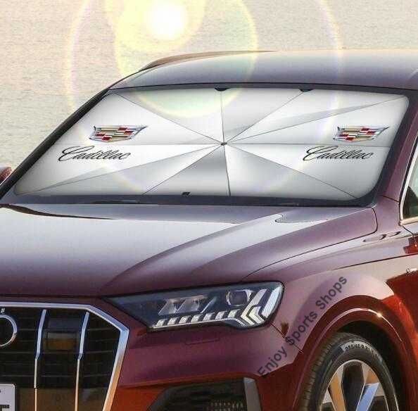 新品 キャデラック 傘型 サンシェード 車用サンシェード 日よけ フロントカバー ガラスカバー ワンタッチ折り畳み式 144x73cm