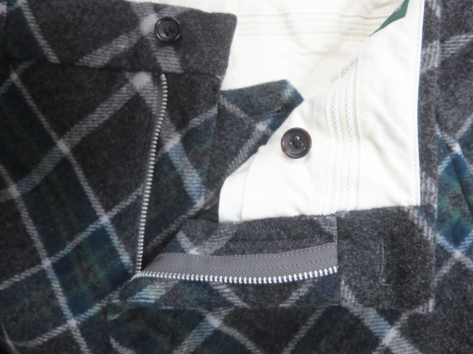 ウール混 チェックパンツ