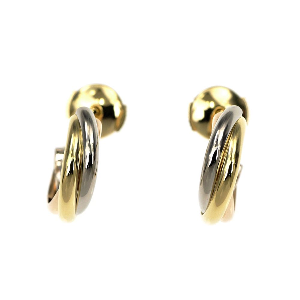 名東】カルティエ ピアス トリニティ 750YG/PG/WG K18 ゴールド スリー