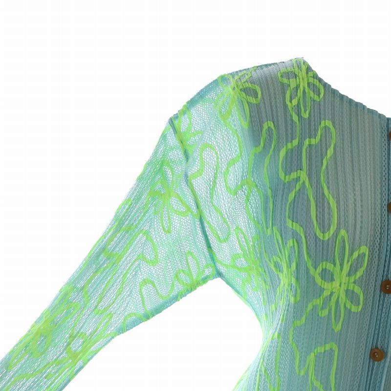 PLEATS PLEASE プリーツプリーズ size３⭐︎カーディガン⭐︎緑 プリーツプリーズ PLEATS PLEASE カーディガン 3 グリーン