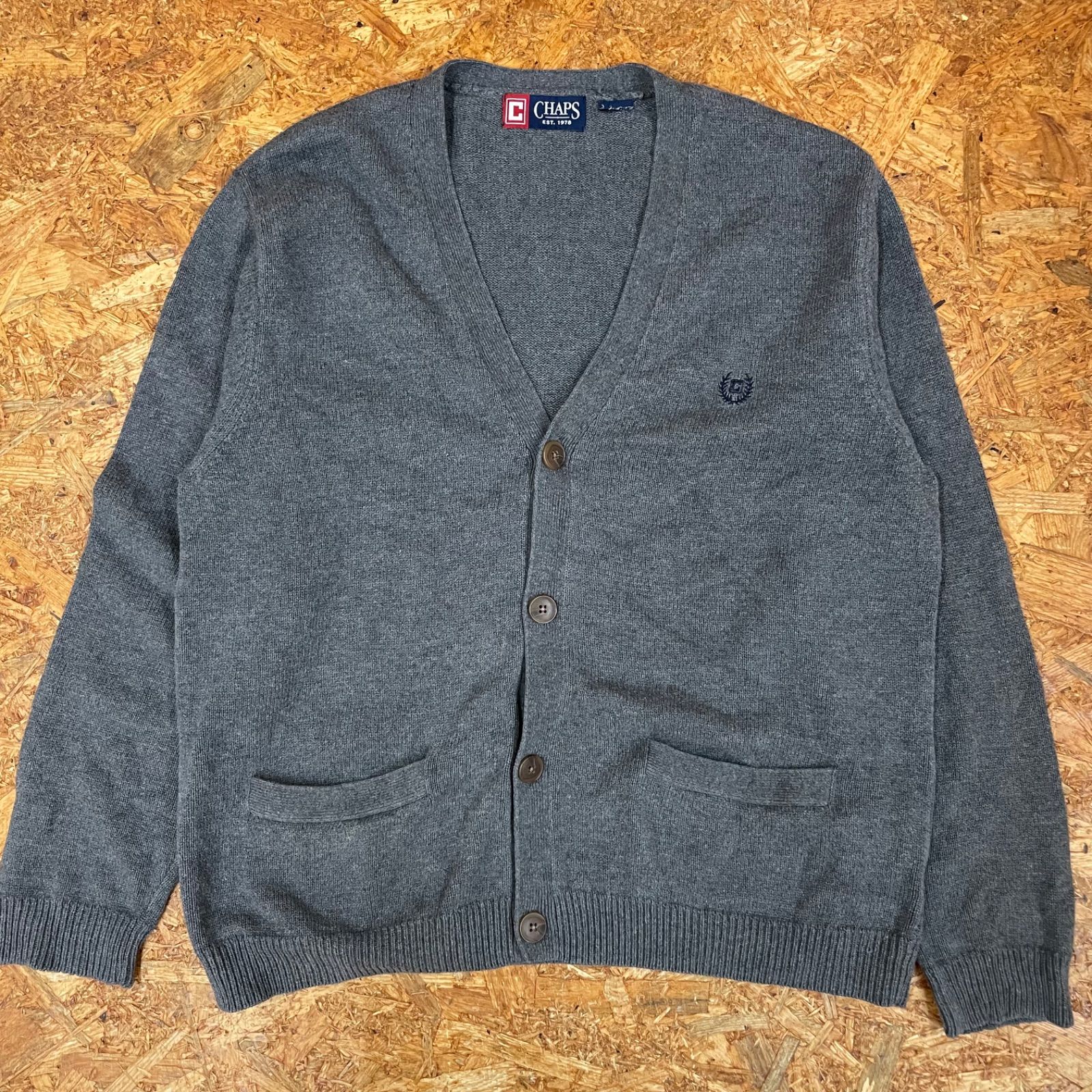 CHAPS Ralph Lauren ニットカーディガン L グレー チャップス ラルフ 