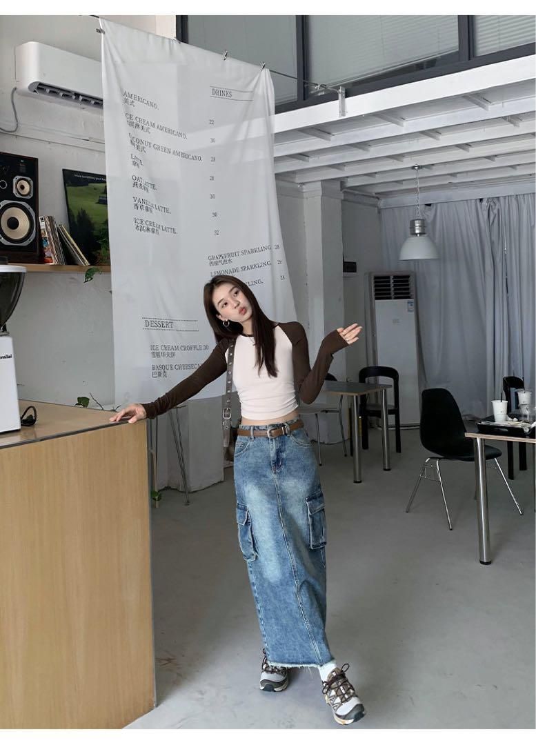 デニムロングスカート 春のお出かけ女子会にぴったり GULLKHAN_COM