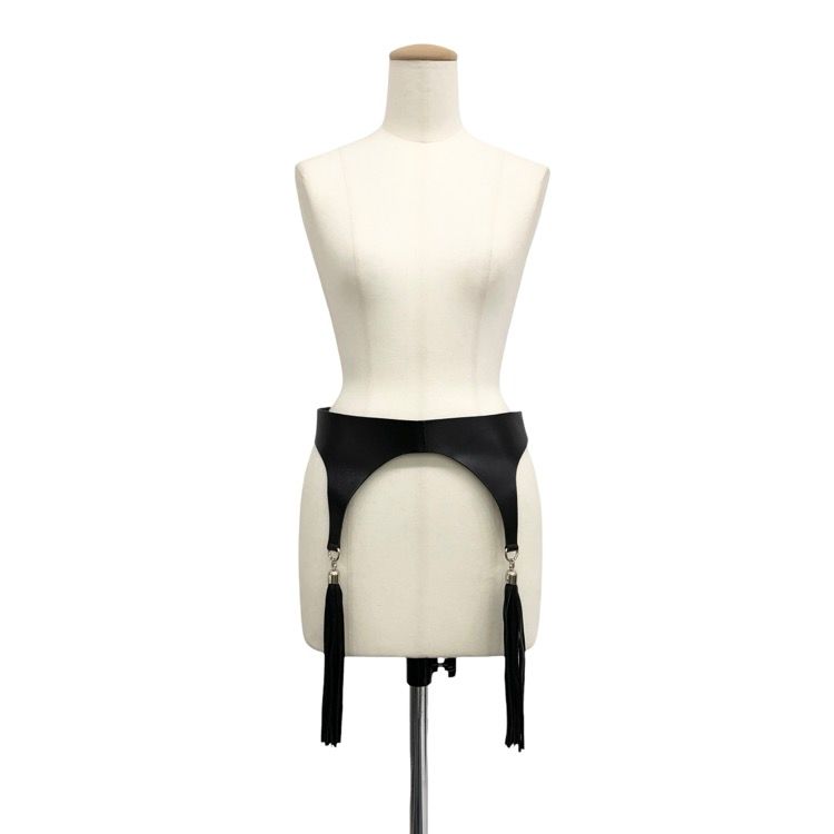 2025SS FUMIE TANAKA フミエタナカ leather fringe belt レザーフリンジ ベルト ブラック F F24S-76