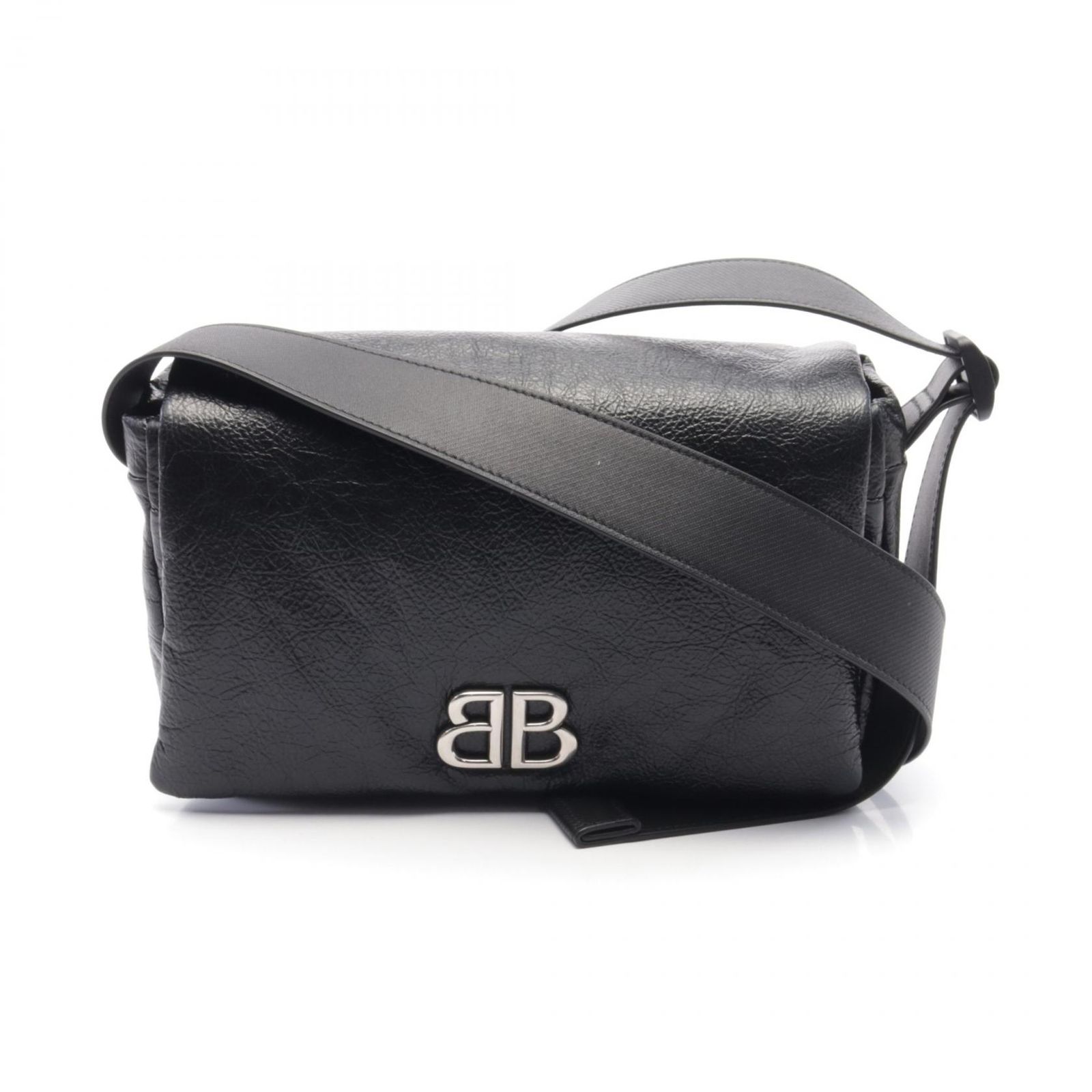 バレンシアガ BALENCIAGA ショルダーバッグ MONACO フラップ メッセンジャー S 8066302ABCI1000 ブラック レザー マナコ フラップ スモール ショルダーバッグ ユニセックス