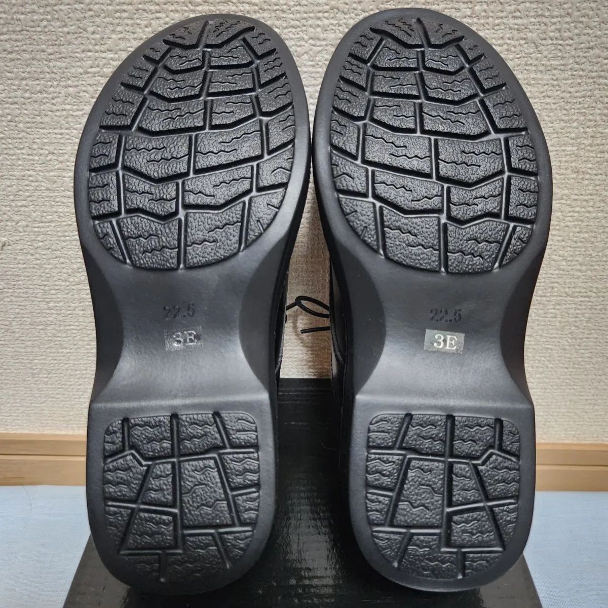 未使用 女性用 短靴 紐式 ビジネス用 シューズ CLAIRE GEAR 22.5cm 黒