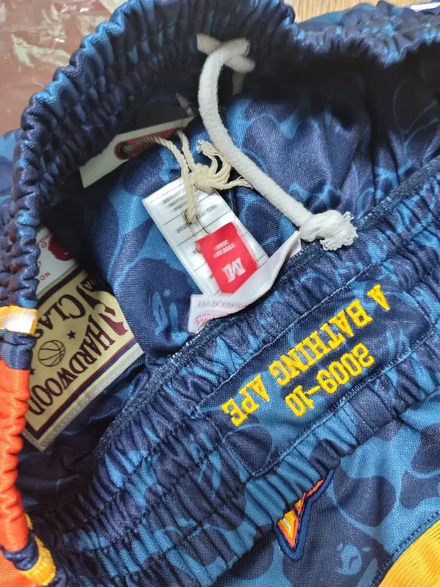 A BATHING APE アベイシングエイプ X NBA 半ズボン ブルー 迷彩 ウォリアーズ カリー アセンティック バスケットボール ショーツ M