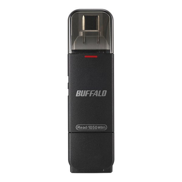 BUFFALO バッファロー USB 3.2 Gen2 Type-C|Type-A両対応 スティック型SSD 高速タイプ ブラック SSD-SDH250U3BA|D 2659252