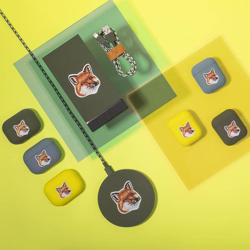 MAISON KITSUNE フォックスヘッド シリコン AirPods Pro対応ケース ブルー 並行輸入品 WWW_NOITHATQUANGTHANH_NET