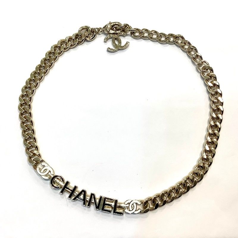 CHANELcチェーン チョーカー CCロゴ シャネル（CHANEL）ロゴ喜平チェーンチョーカーネックレス