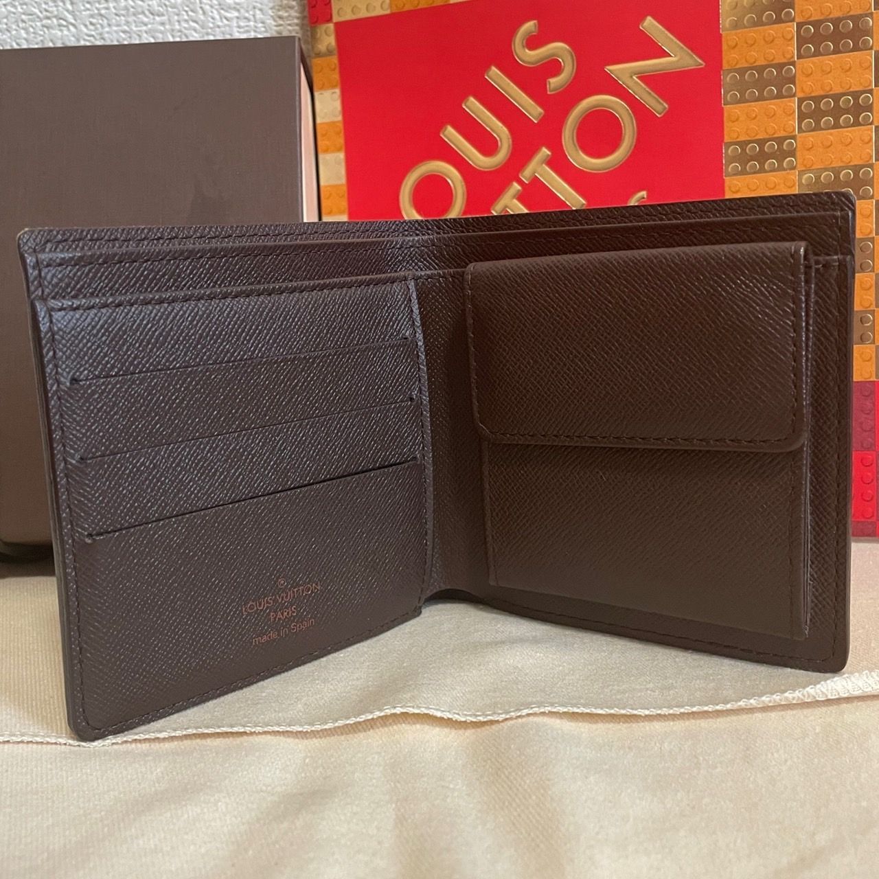 使用わずか】ルイヴィトン ダミエ エベヌ ポルトフォイユ マルコ 二 