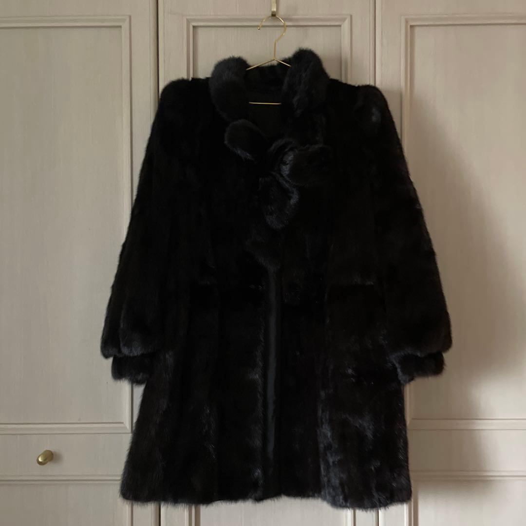 サガミンク SAGA MINK ribbon リボン ファー 本革 ミンク 毛皮 ジャケット アウター 羽織 コート お呼ばれ デート オフィスカジュアル 食事会 可愛い エレガンス エレガント ブラウン brown 茶色