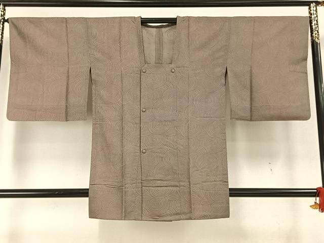 平和屋着物▽道行コート　スリーシーズン　春夏秋　塵除け　渦巻き文　反端付き　正絹　逸品　AAAW7908fy 平和屋着物▽道行コート スリーシーズン 春夏秋 塵除け 渦巻き文 反端