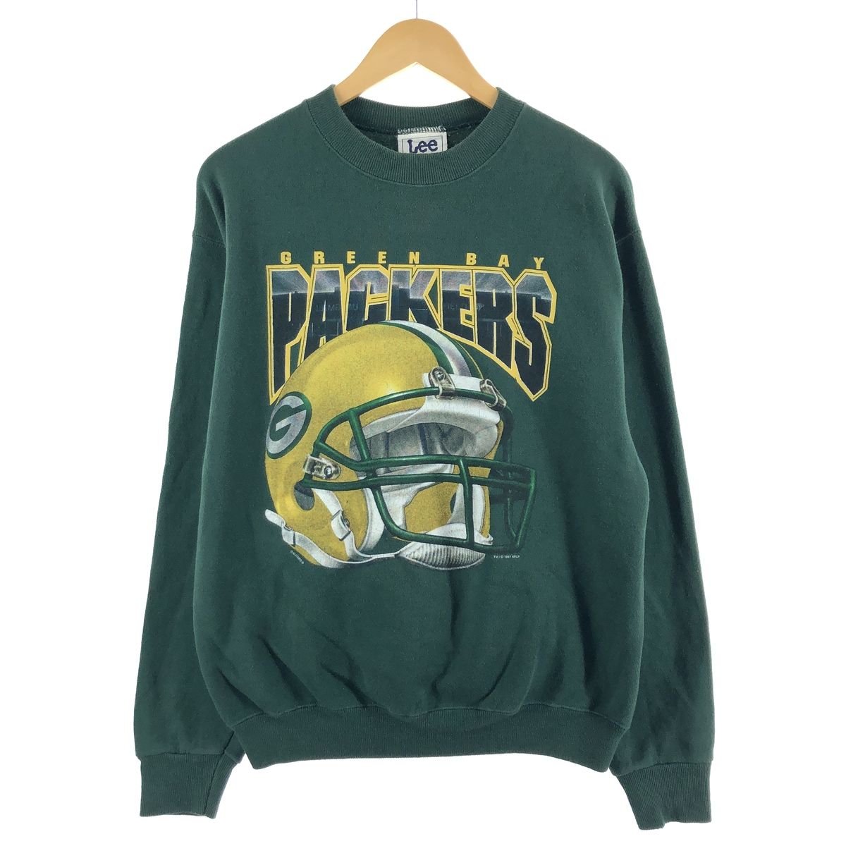 [美品]古着　Green Bay Packers スウェットシャツ Lee Vintage 90s Cotton Mix Green Lee Green Bay Packers