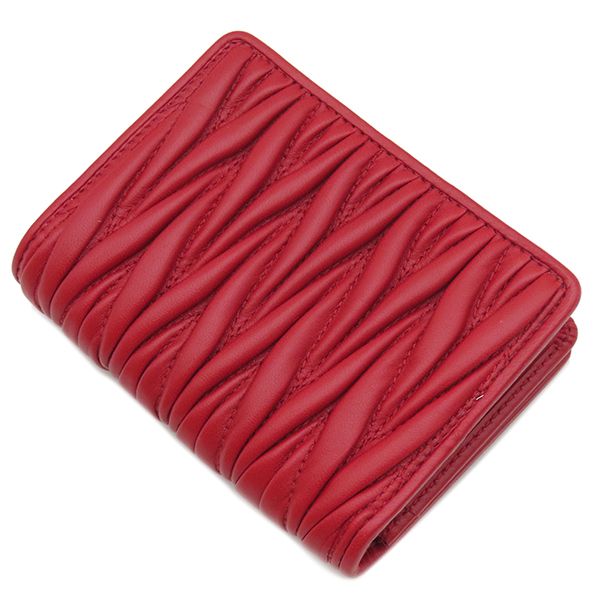 ミュウミュウ MIU MIU カードケース マテラッセ レザー ロッソ  