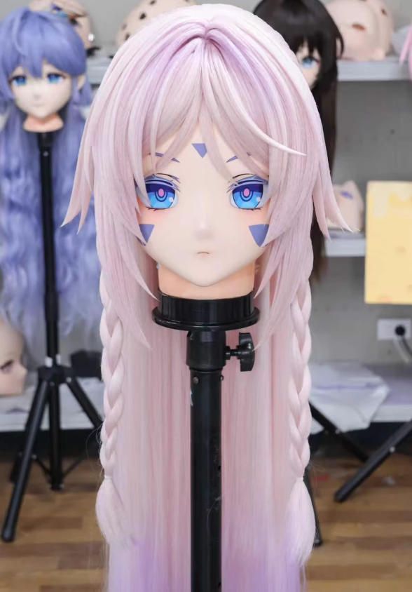 全頭マスク カツラ付き NO.1062 顔交換 フルマスク ドール ヘッドロリータ人形 コスプレ マスク 仮装 着ぐるみ コスチューム 二次元