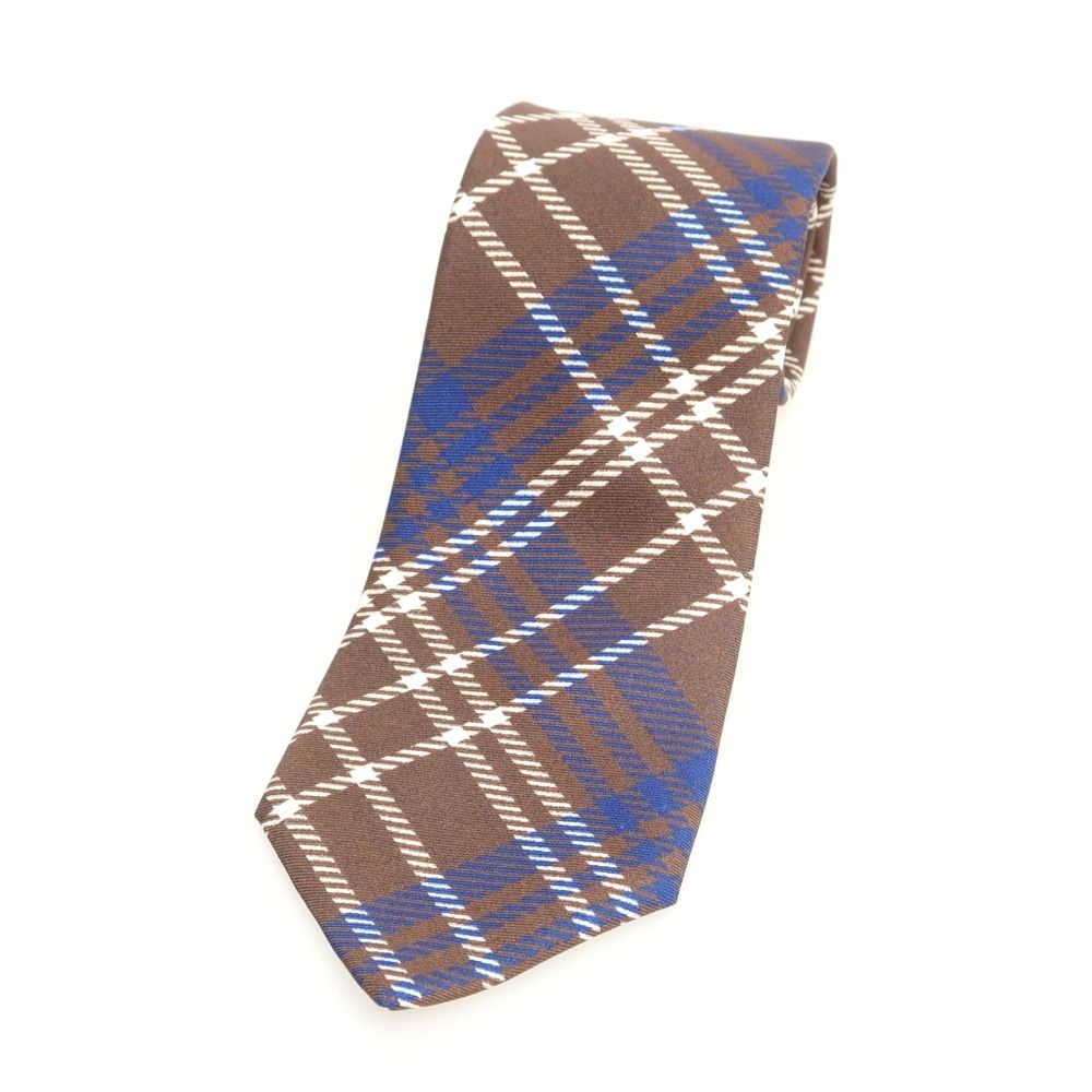 中古】ルイジ ボレッリ Luigi Borrelli シルク プリント チェック柄