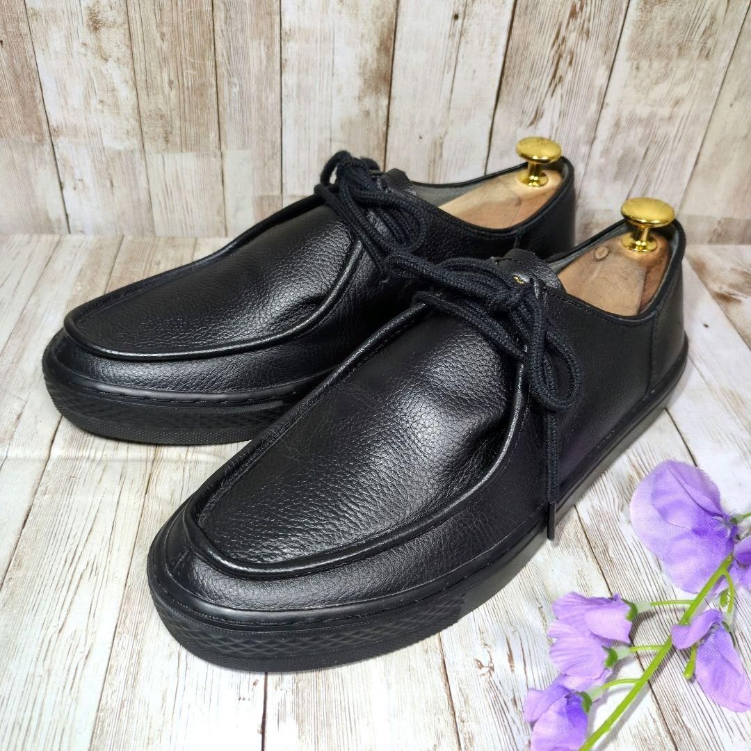 CONVERSE ALL STAR コンバースオールスター COUPE MOCCASINS OX クップモカシン 38001081 本革 レザー カップソール チロリアンシューズ ドレスシューズ スニーカー メンズ革靴 黒金 ブラックゴールド 25cm