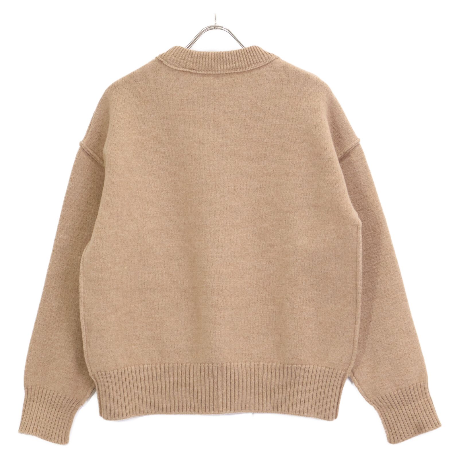 アミパリスブラウンハートロゴクルーネックセーターセーター